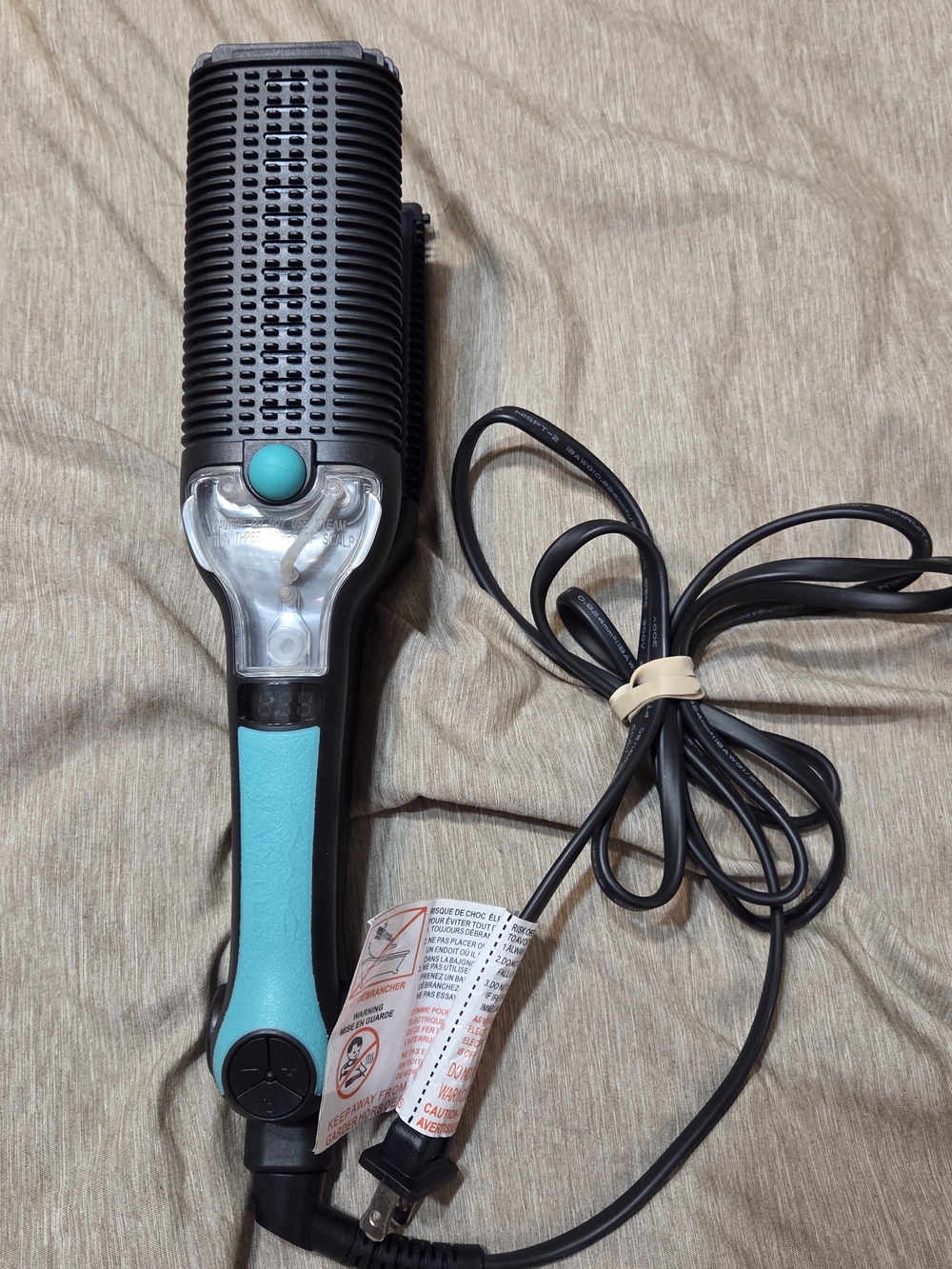 Maxius 2-in-1 Hot Steam Styling Brush - Teal/Black